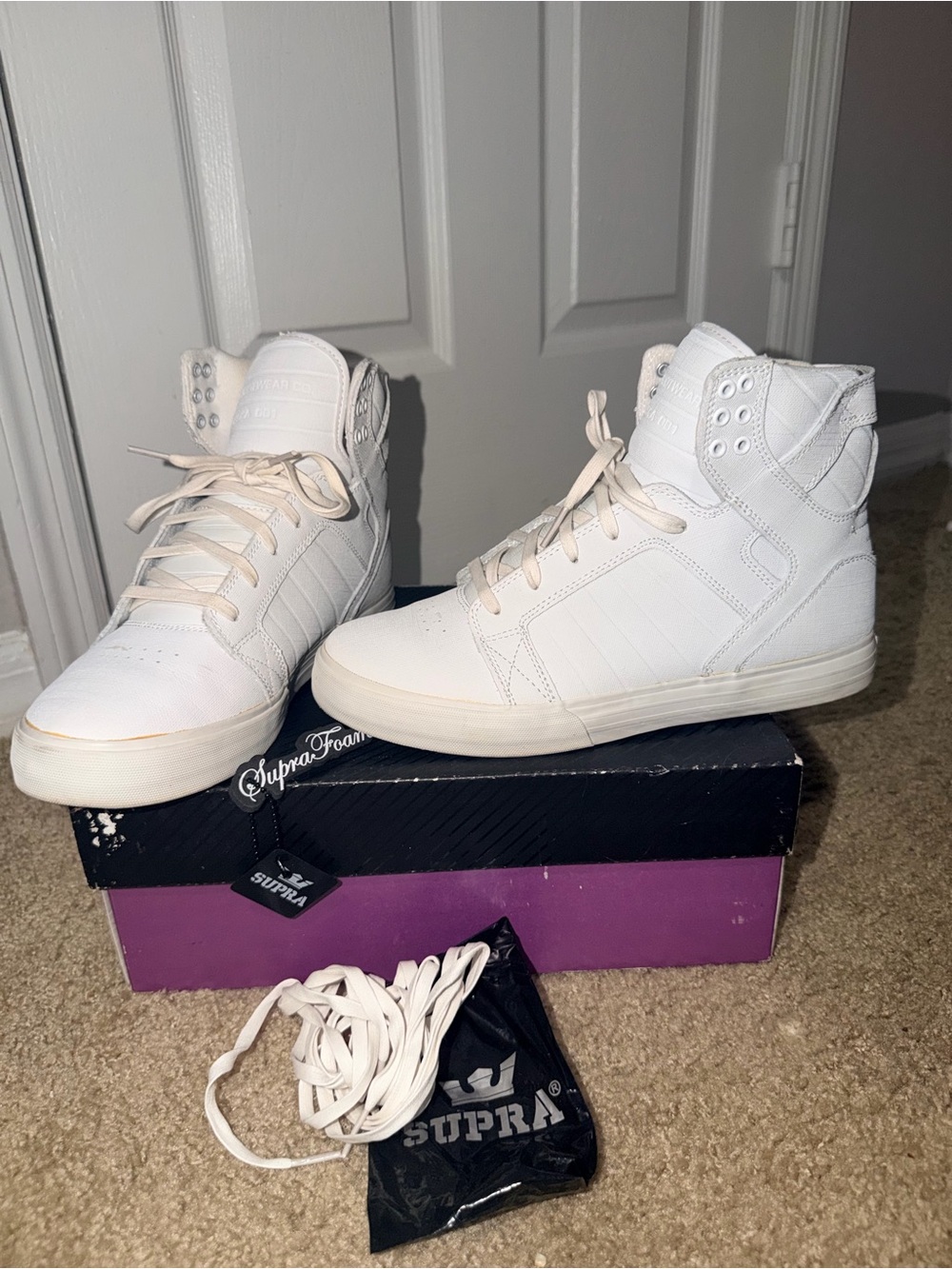 Supra Skytop Chad Muska Pro Model White High Top Sneakers Men’s Size 8.5